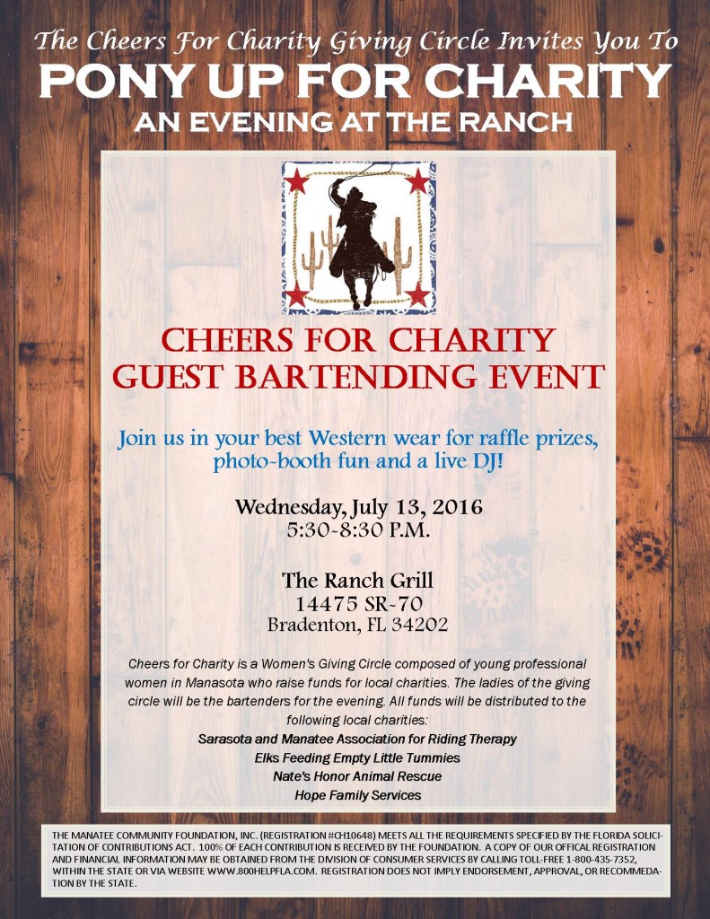 Cheers For Charity - Pony Up for Charity Flyer