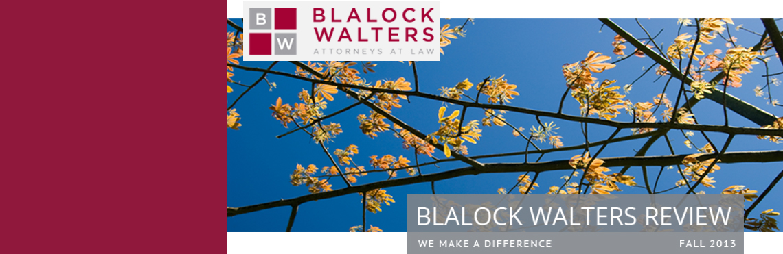 Blalock Walters Review | Fall 2013
